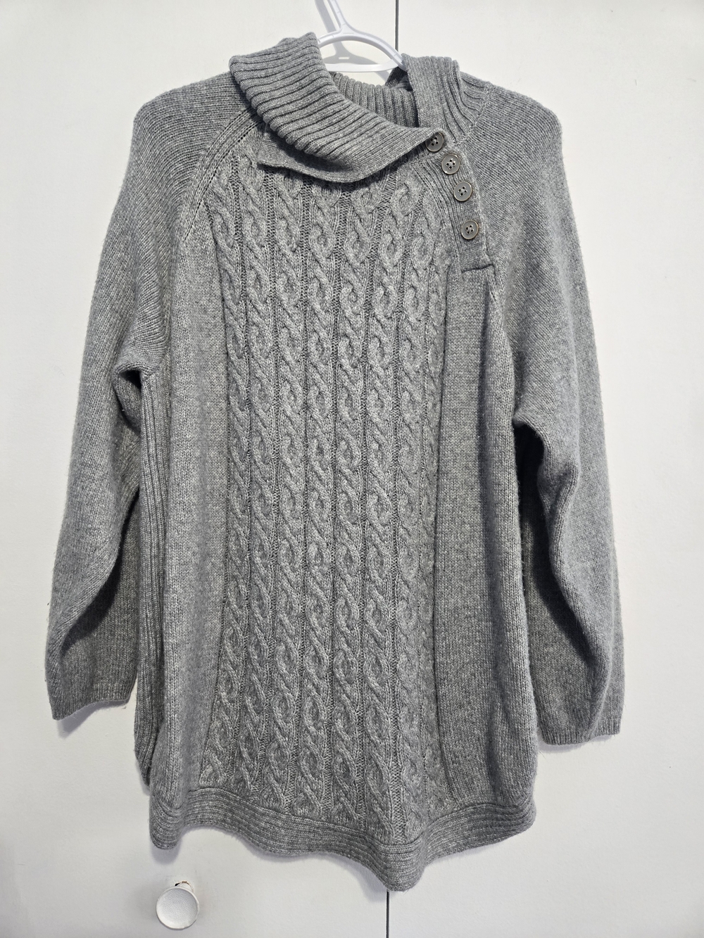 Croft & Barrow 2X Gray Cable Knit Cowl Neck Sweater‎ Plus Size